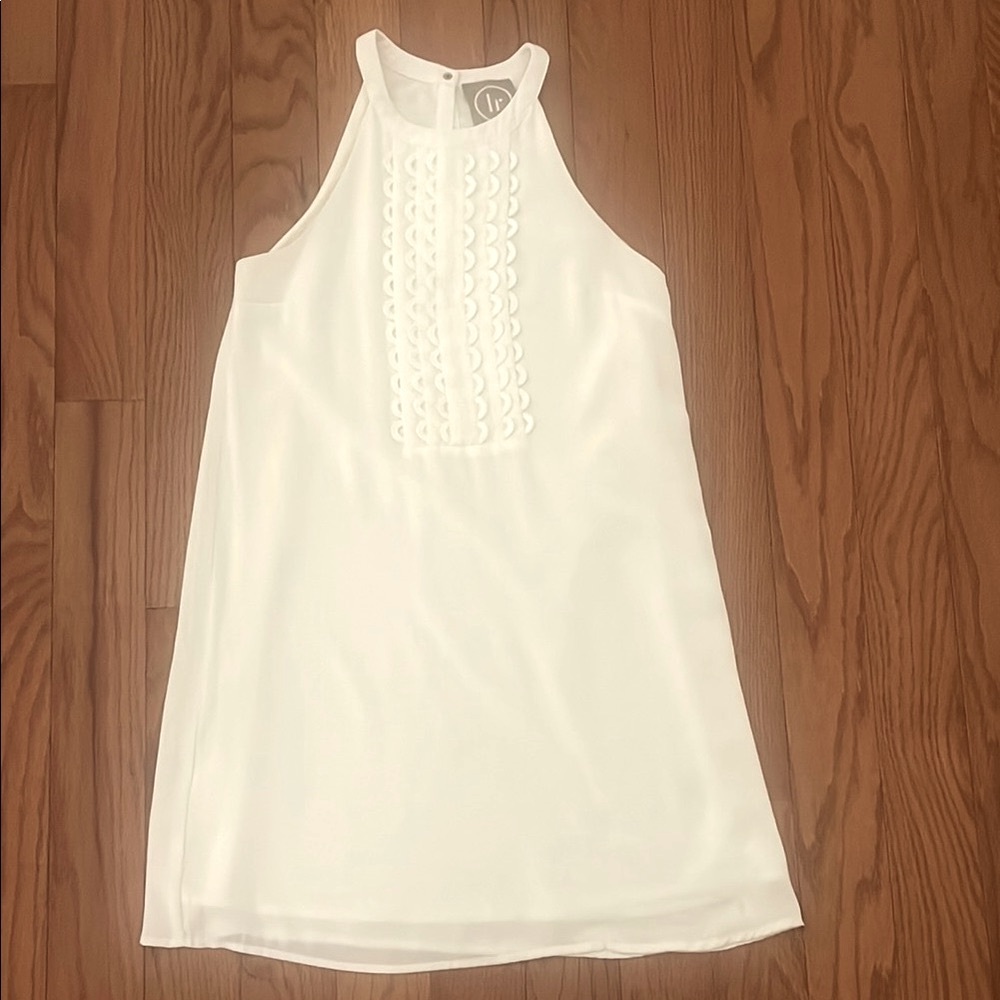 Off-White Ivory Cream lr Sleeveless Halter Style Sleeveless Dress, Women's S